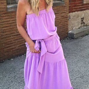NWT Serafina Strapless Dress Violet Purple Bishop & Young